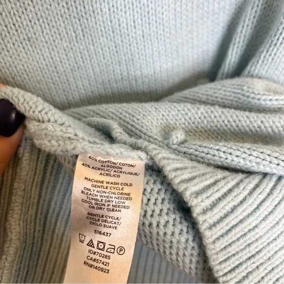 Loft blue Pom Pom sweater size xl - Picture 3 of 6